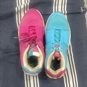 Nike Pink and Blue Athletic Shoes Worn By mikayla Blakes Vanderbilt commit, WNBA